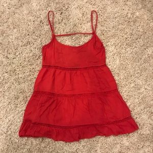 Olivaceous open back tiered dress